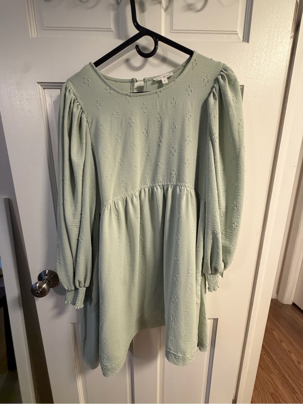 Light Sage Puff-Sleeve Women's Dress - Brand: